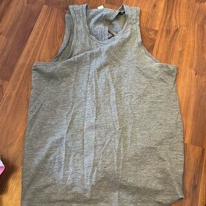 gray workout open back tank